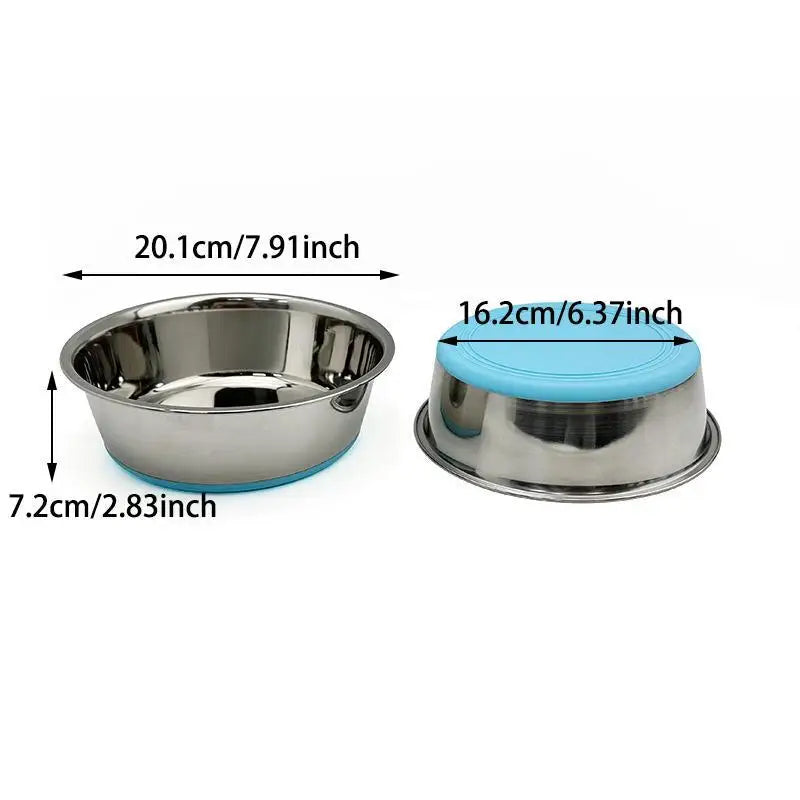 Stainless Steel Pet Bowl with Non-Slip Base - Heavy Duty Dog/Cat up to 40lbs