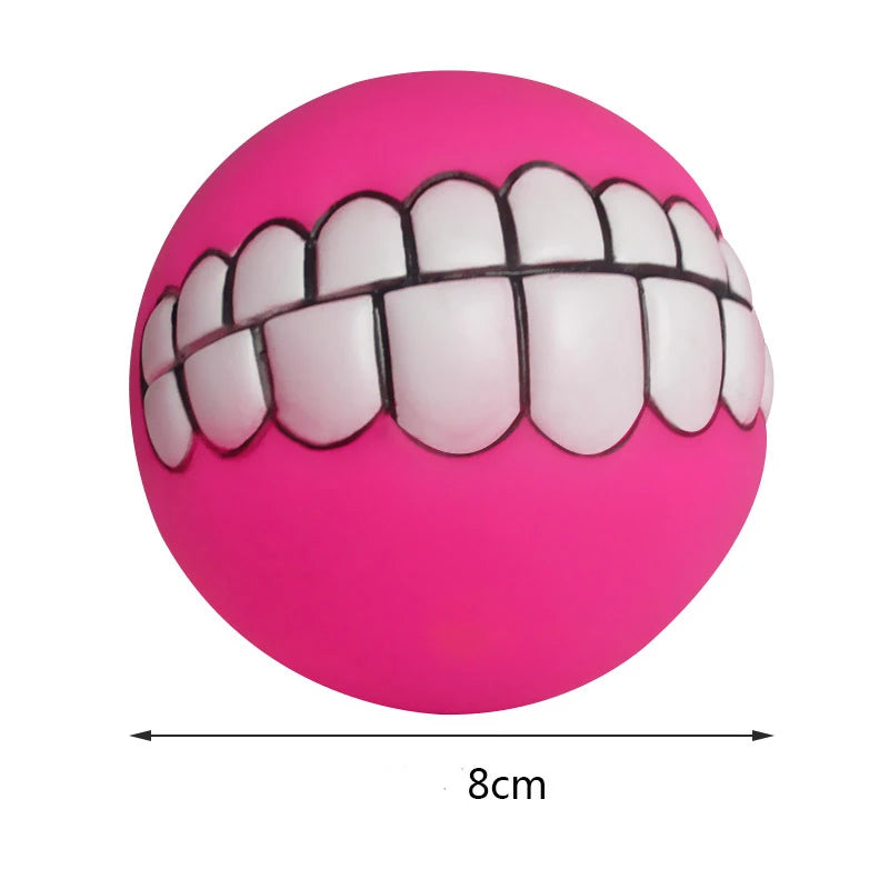 Pet Dog Ball Teeth Funny Silicone Squeaky