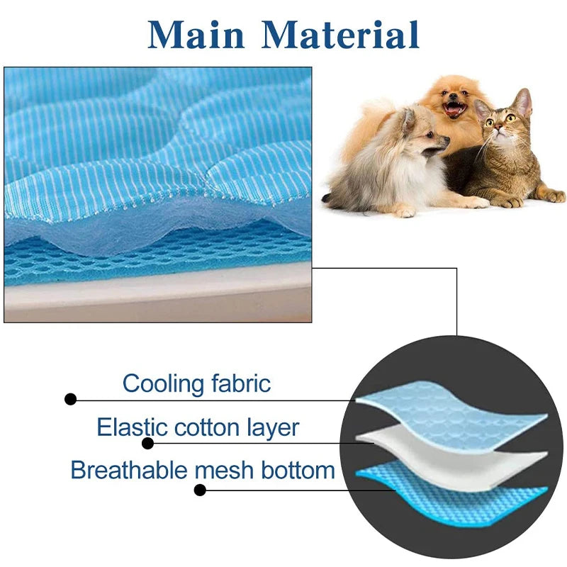 Dog Cooling Mat Cat Durable Ice Pad Blanket