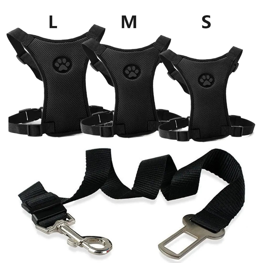 Dog Harness Car Safety Seat Belt Multi-function