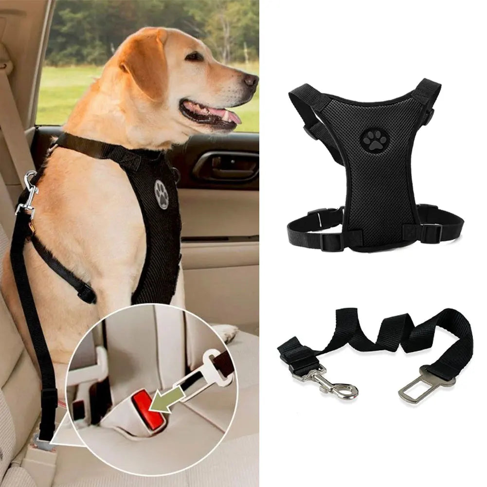 Dog Harness Car Safety Seat Belt Multi-function