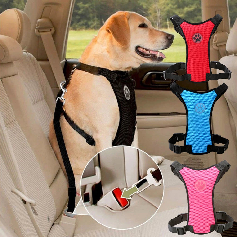 Dog Harness Car Safety Seat Belt Multi-function