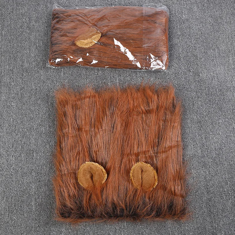 Cute Lion Mane Dog Wig Costume