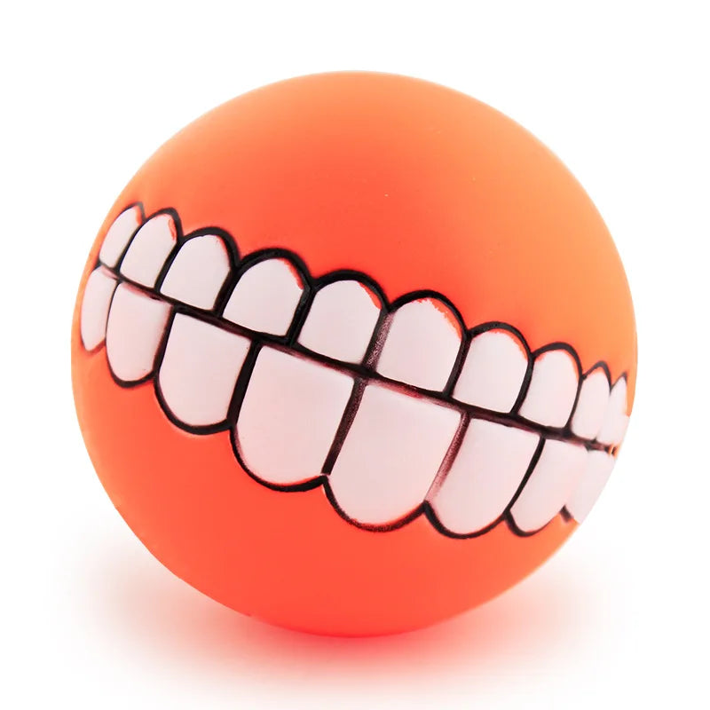 Pet Dog Ball Teeth Funny Silicone Squeaky