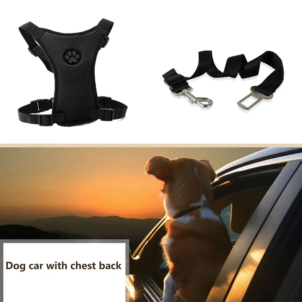 Dog Harness Car Safety Seat Belt Multi-function