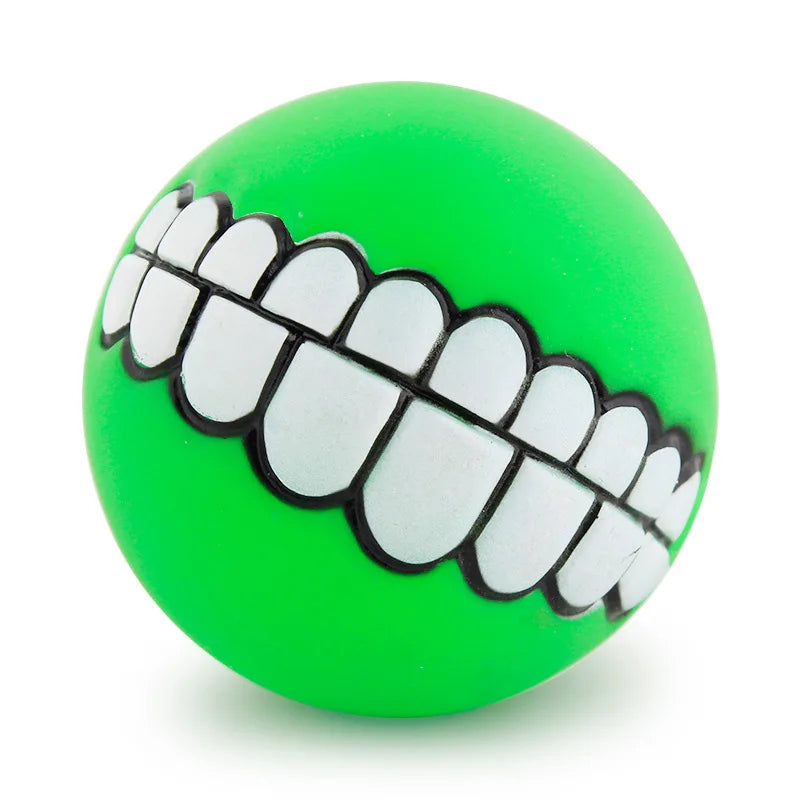 Pet Dog Ball Teeth Funny Silicone Squeaky