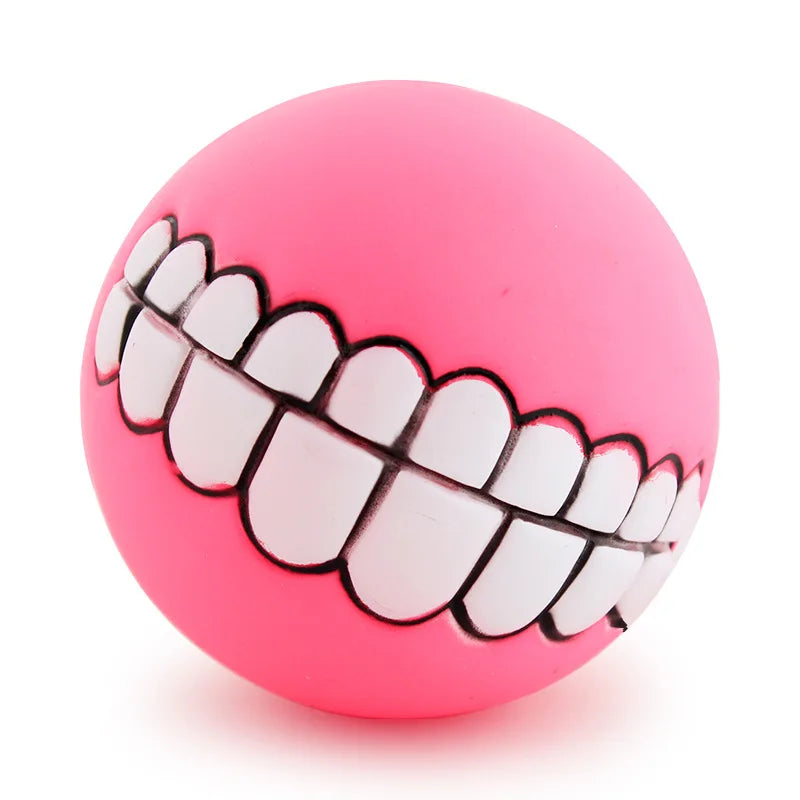 Pet Dog Ball Teeth Funny Silicone Squeaky