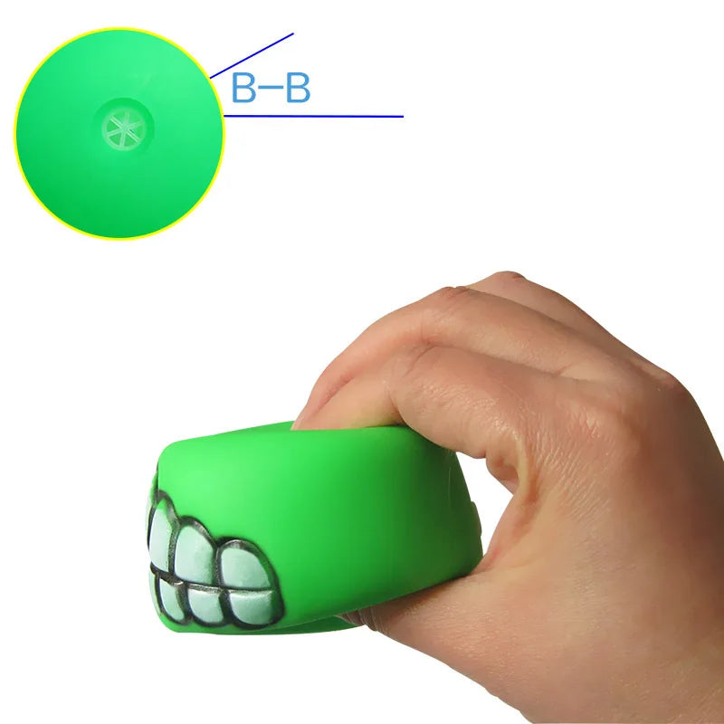 Pet Dog Ball Teeth Funny Silicone Squeaky
