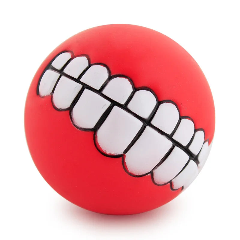 Pet Dog Ball Teeth Funny Silicone Squeaky