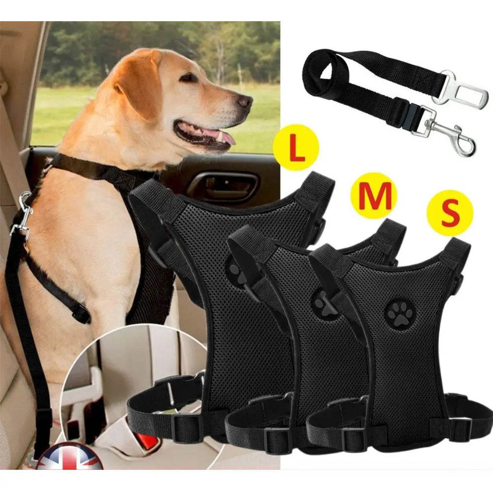 Dog Harness Car Safety Seat Belt Multi-function