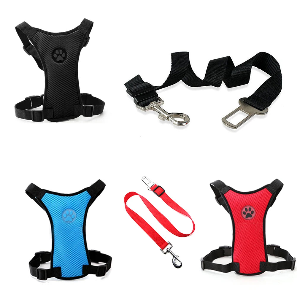 Dog Harness Car Safety Seat Belt Multi-function