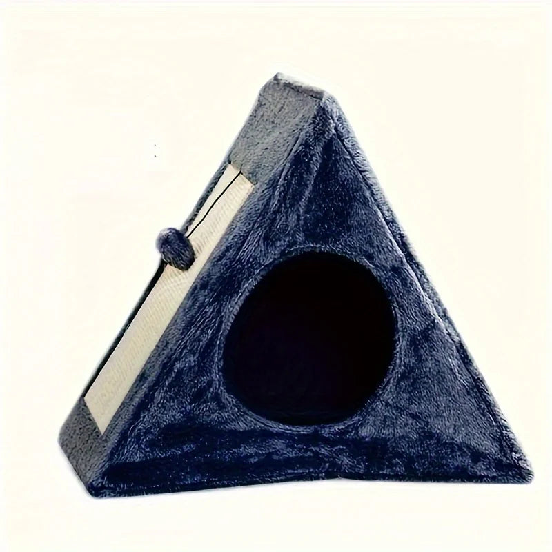 Cat bed suitable for under 15 pounds with plush toy ball cat scratching board