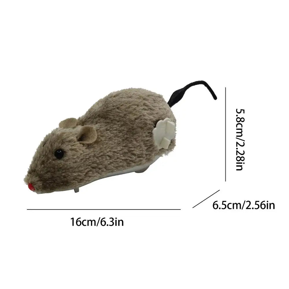1pcs Fun Mouse Toy and Interactive Plush Wind-Up for Cats Dogs and Kids Mechanical Moving