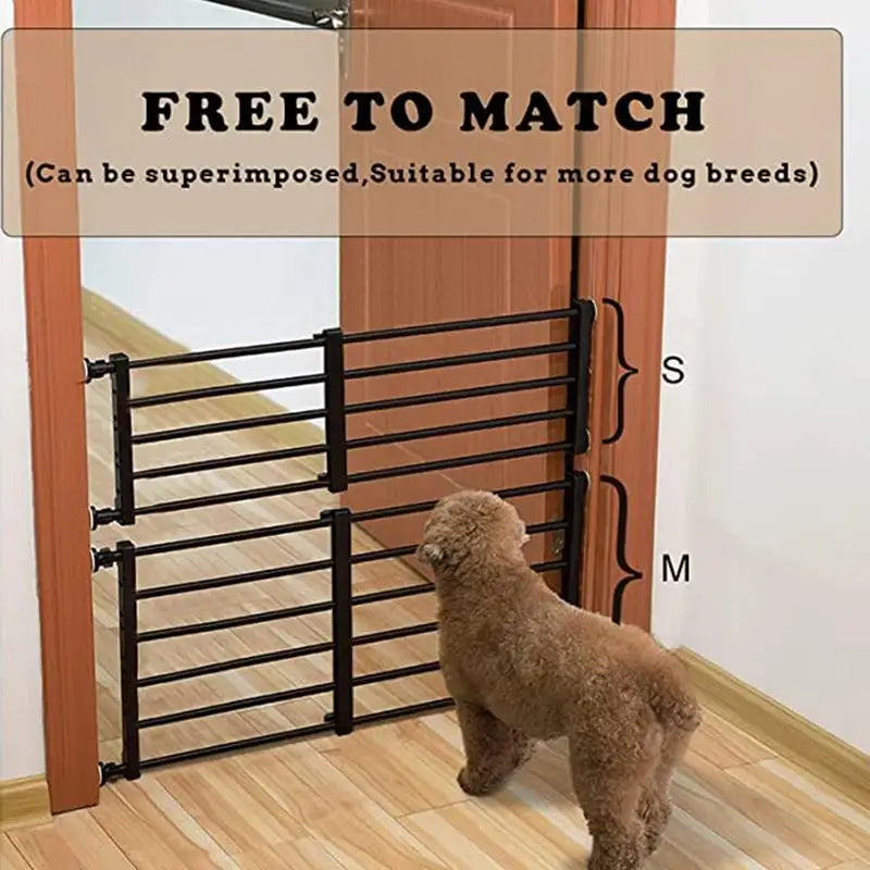 Indoor Dog Gate Retractable Freestanding Fence Nail-free Household Reusable Door