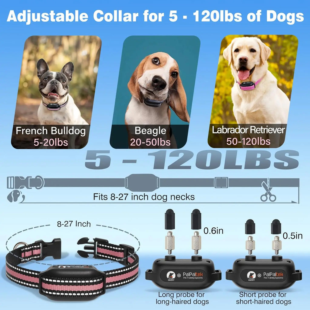 Dog Shock Collar & No-Pull Leash Set, Waterproof, 1600ft Range, Remote Recall