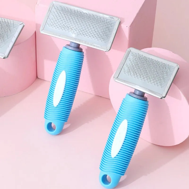 Cat Silicone  Brush Massage Pet Hair Remover Stainless Steel Combs