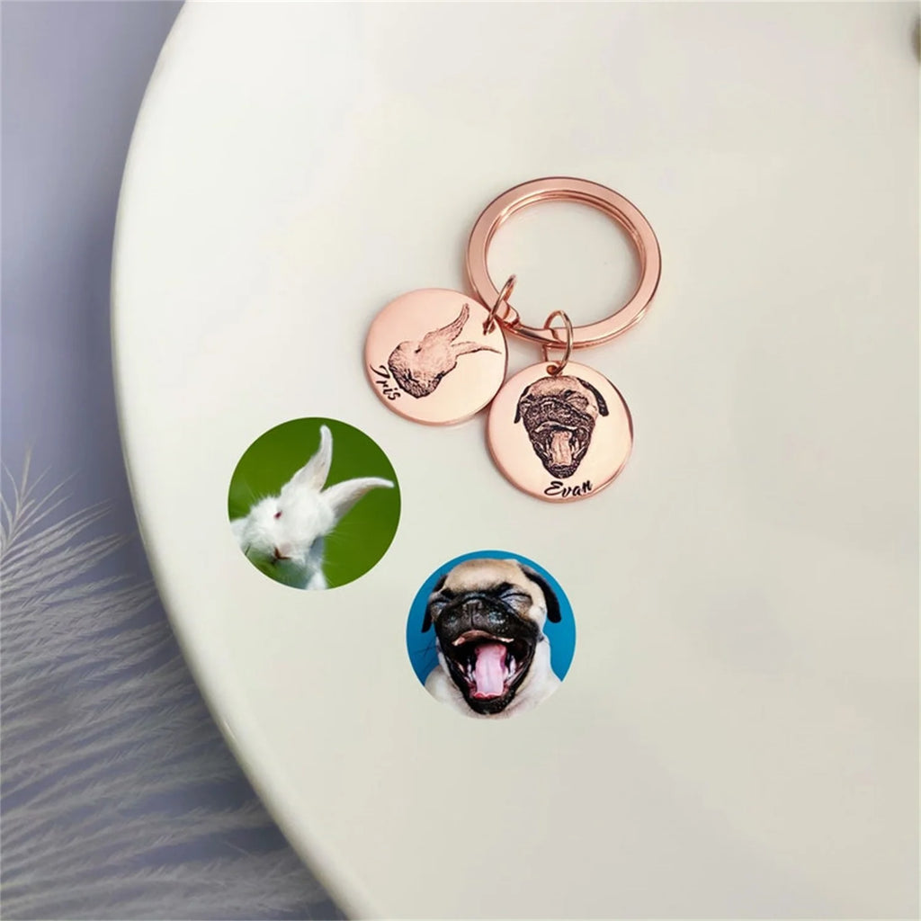 Personalized Pet Portrait Keychain