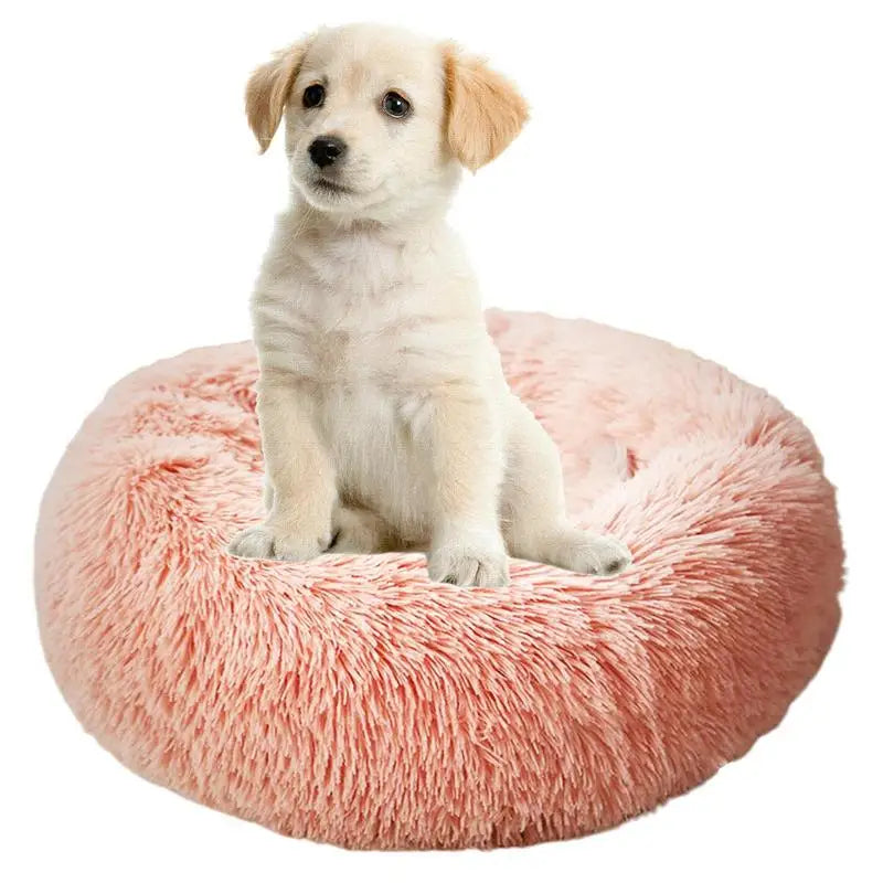 Soft Plush Pet Beds Round USB  Heating Comfortable And Machine Washable