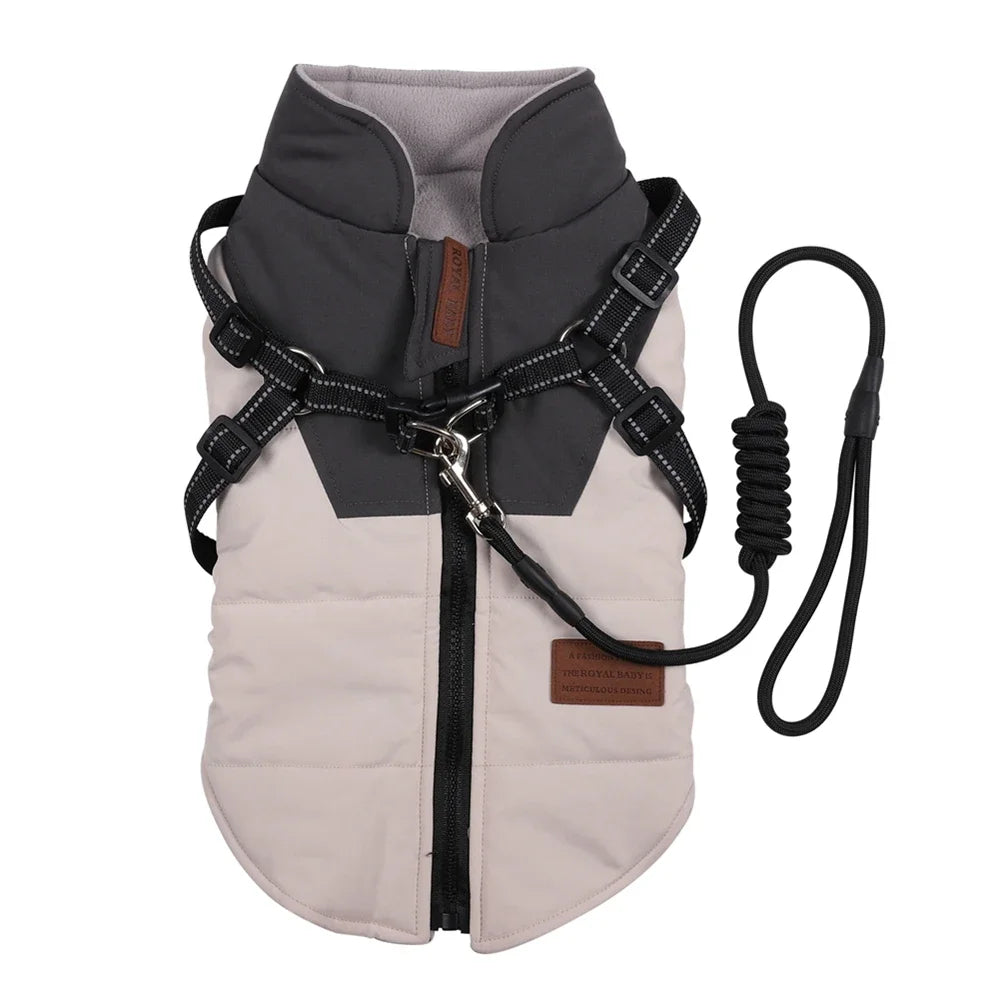 Pet Dog Jacket With Harness Waterproof