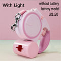 Dog Leash With Led Lights and Garbage Bag Retractable Nylon 5M Traction Rope Automatic Extension