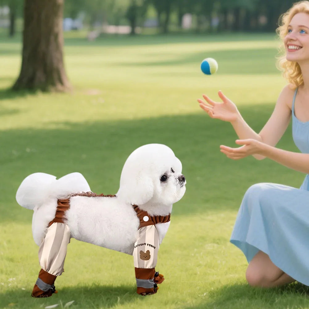 Anti-Slip Dog Paw Protector Shoes with Suspender
