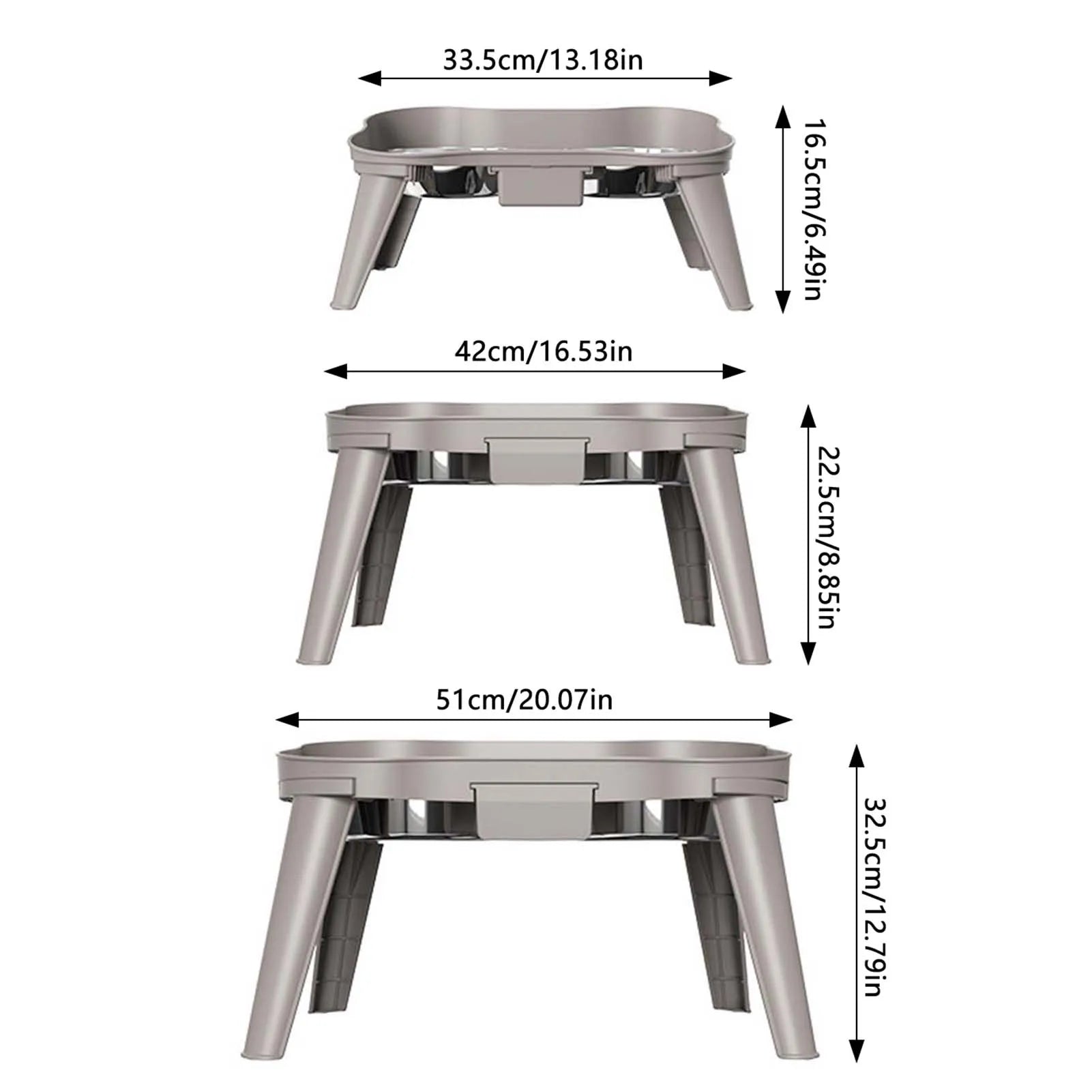 Raised Stand Elevated Dog Feeder Non-Slip and No Spill
