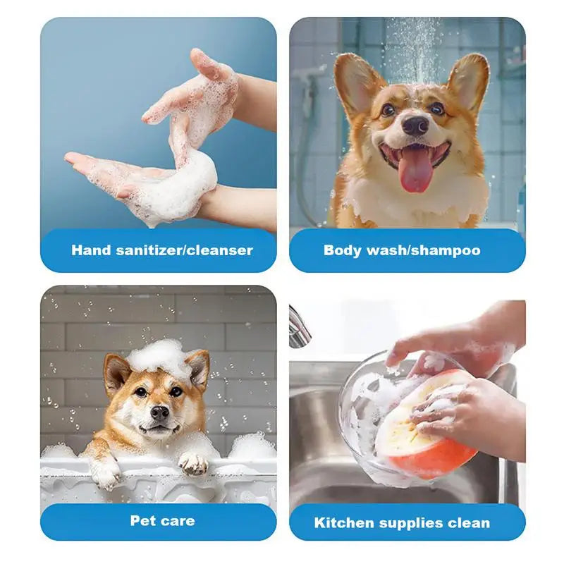 Dog Electric Soap Foaming Shampoo Dispenser & Sprayer Waterproof For Pet Bathing