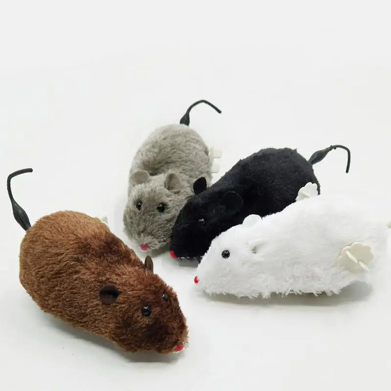 1pcs Fun Mouse Toy and Interactive Plush Wind-Up for Cats Dogs and Kids Mechanical Moving