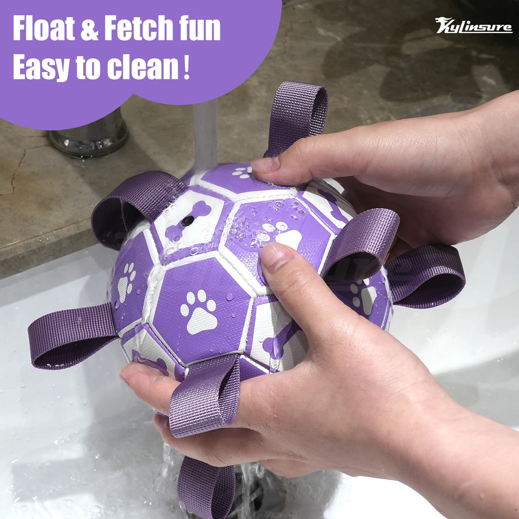 Dog Toys Soccer Ball with Straps, Interactive