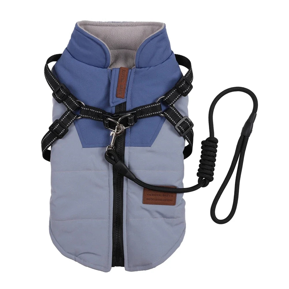 Pet Dog Jacket With Harness Waterproof