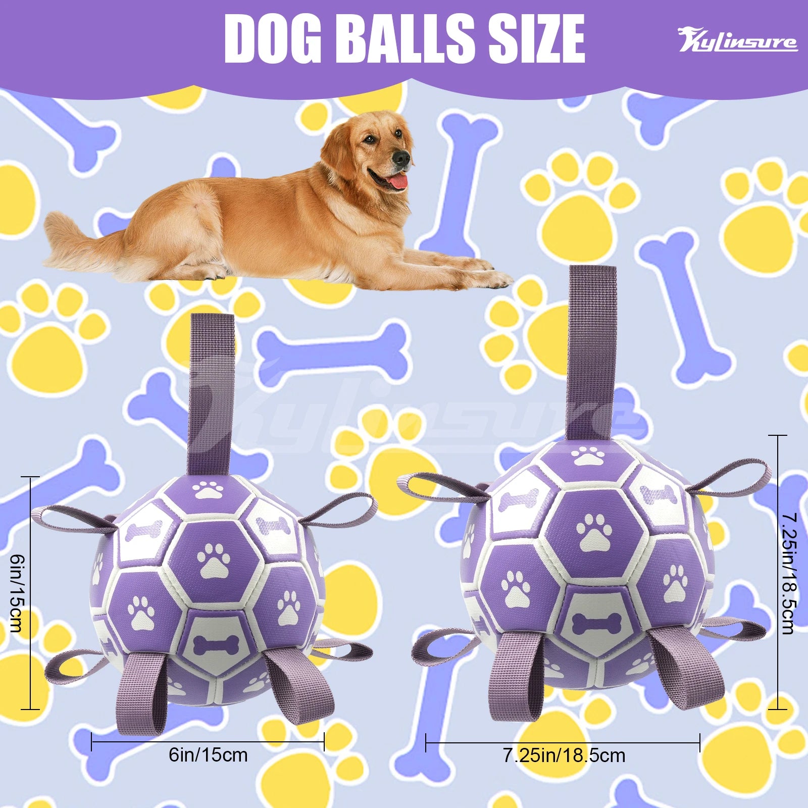 Dog Toys Soccer Ball with Straps, Interactive