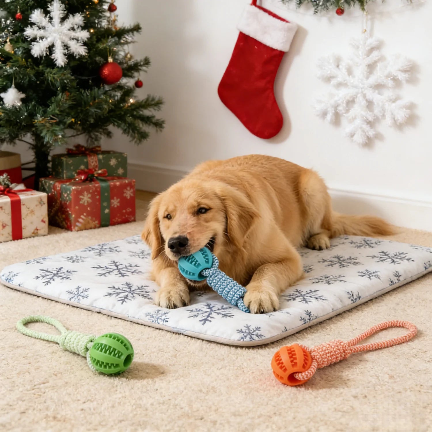 Durable Braided Rope Pet Chew Toy Ball Treat Dispenser