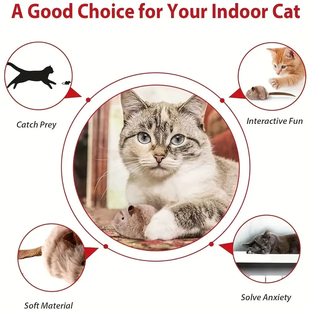 Interactive Touch-Activated Flapping Bird Cat Toy  with Realistic Chirping Sound