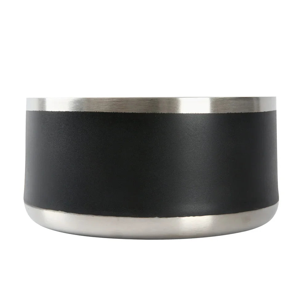 Stainless Steel Double Wall Dog Feeding Bowl Non Skid Ideal All Dog Breeds