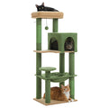 5-Level Cat Tree 113cm  with Top Perch,Soft Condo,Natural Sisal Scratching Post,Hammock