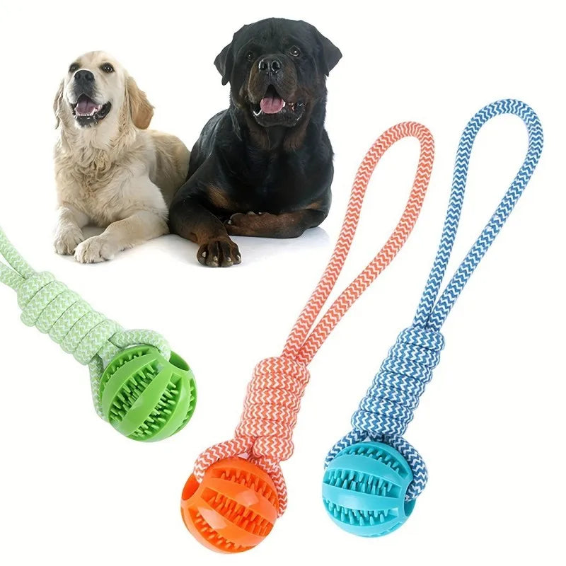 Dog Treat Ball 18x13cm, Chew Resistant Rope Toy