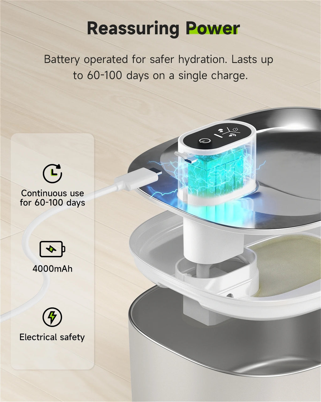 APETDOLA 4L Wireless Cat Water Fountain Auto Sensor Drinking Fountain