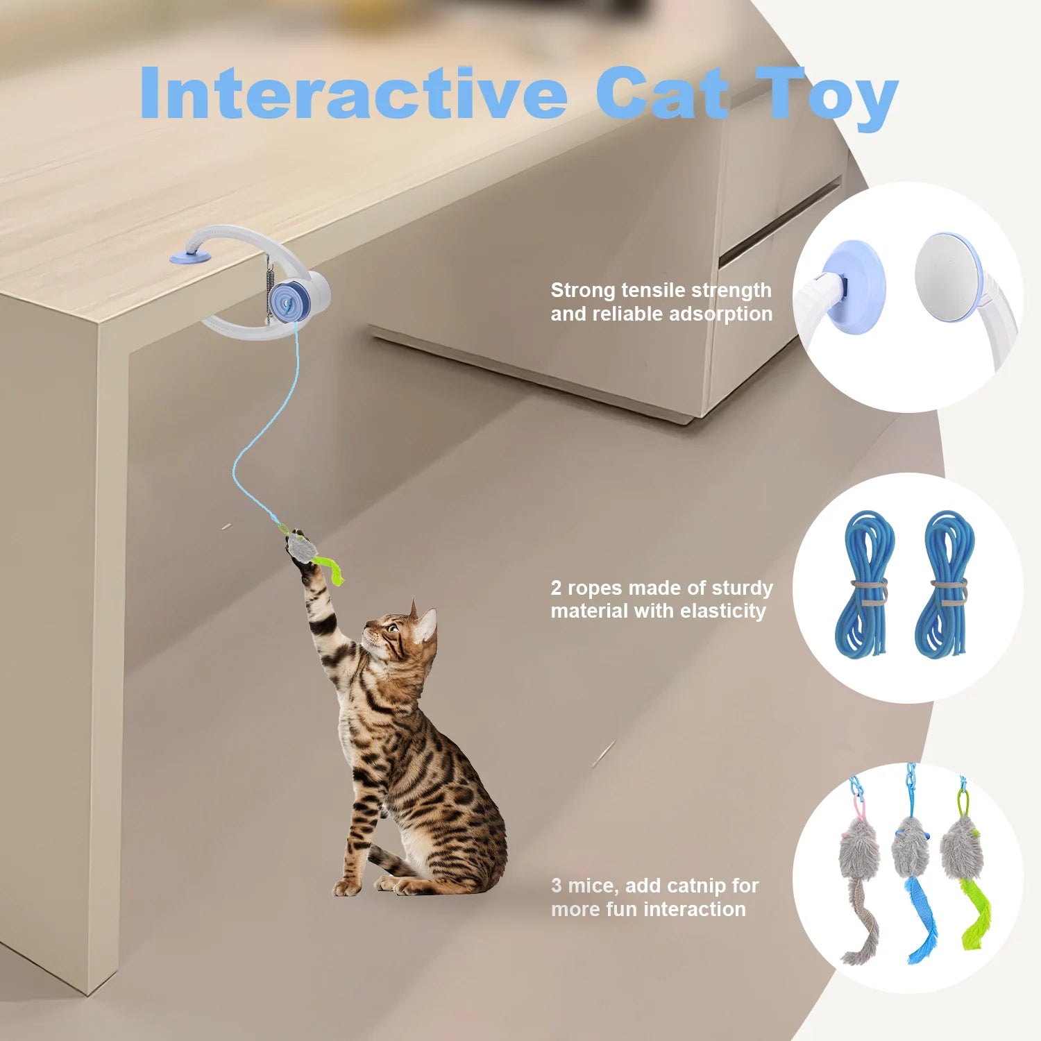 Cat Toys Electric Door Hanging Interactive  USB Rechargeable Retractable