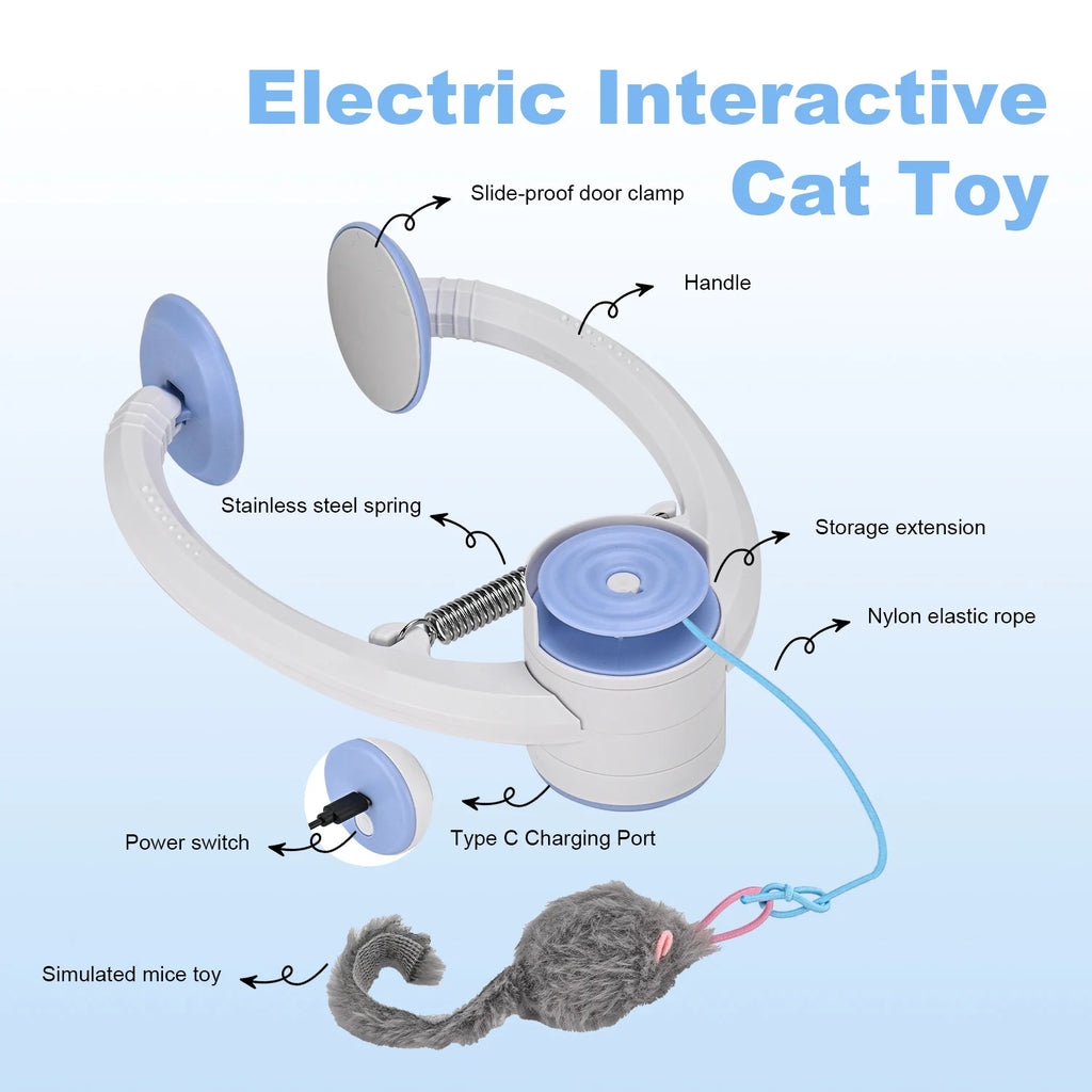 Cat Toys Electric Door Hanging Interactive  USB Rechargeable Retractable