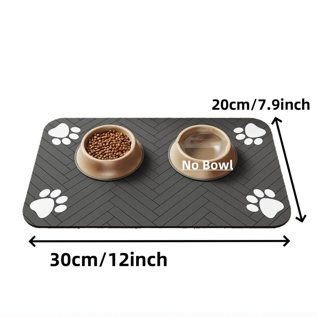 Pet Feeding Mat-Absorbent with Waterproof Rubber Backing,