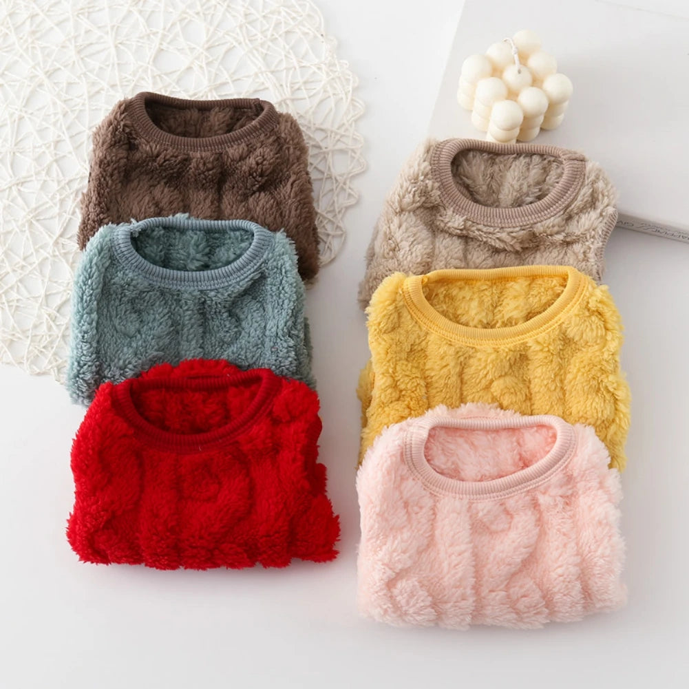 Wavy Double-sided Puppy Kitten Warm Coat Sweater Fleece Pullover