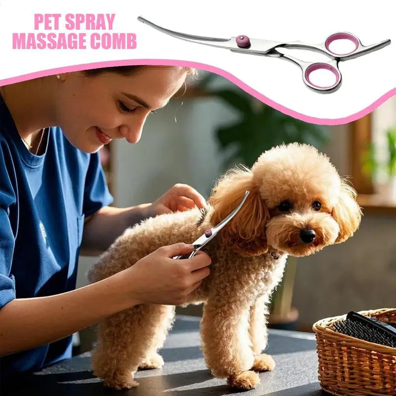 Curved Dog Grooming Hair Scissors Safety Pet Tool With Round Tips Professional Grooming