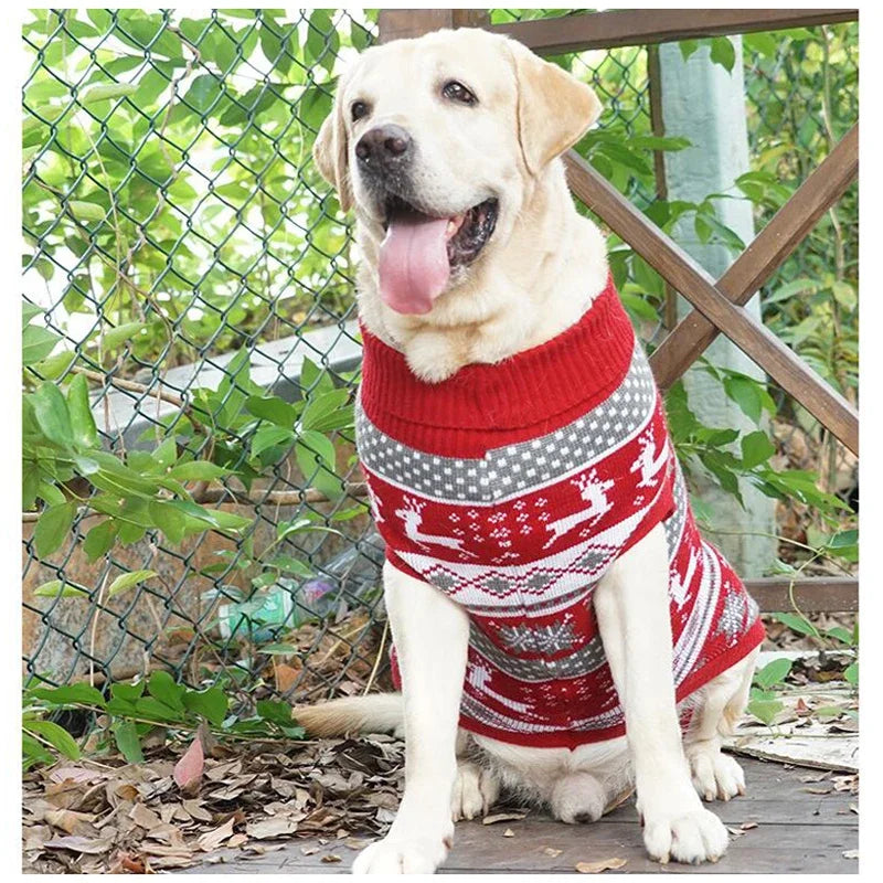 Knit Big Dog Sweater Christmas, Pet Turtleneck Doggy Sweatshirt