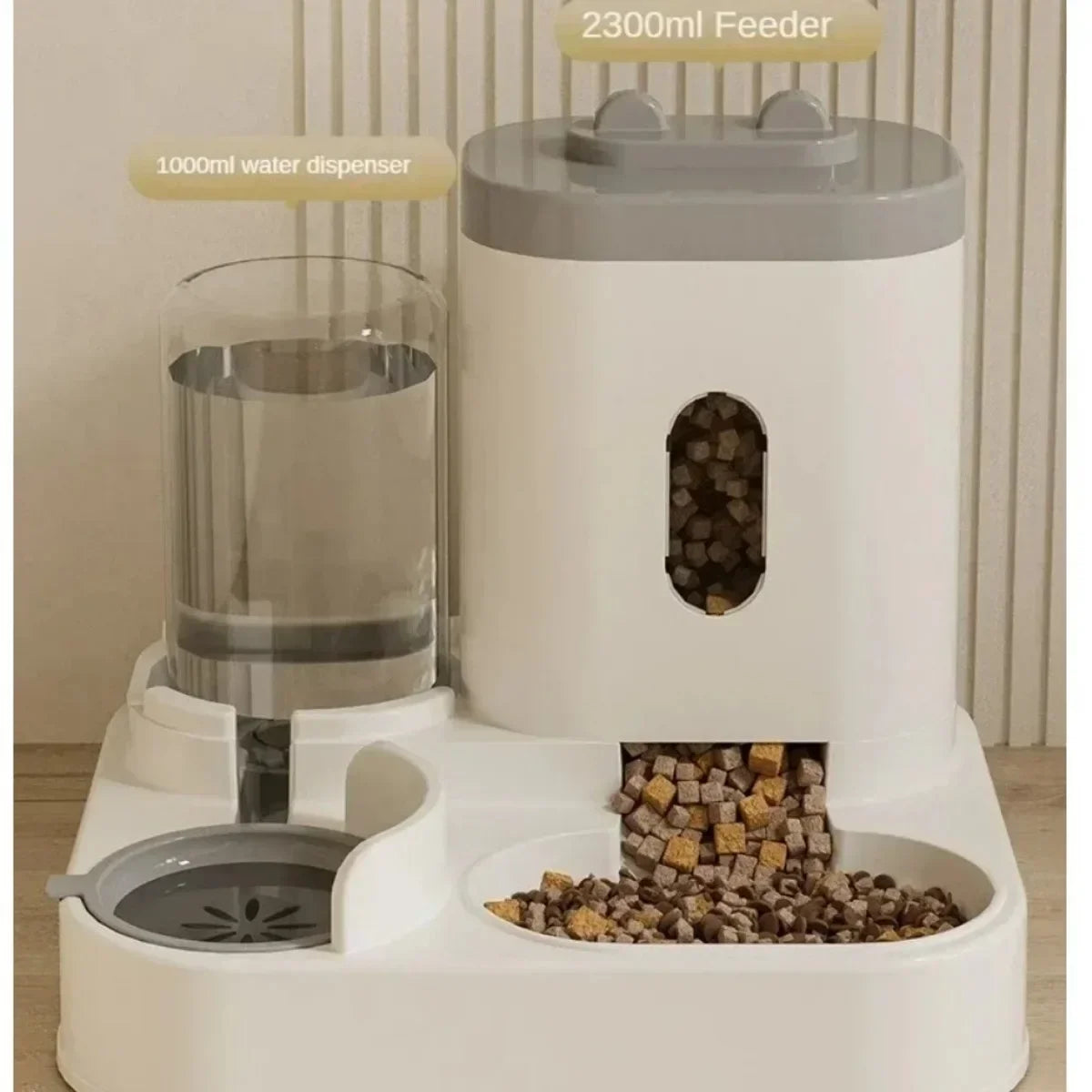 Automatic Feeder Dog Cat Food Bowl With Water Fountain and Pet Food Storage