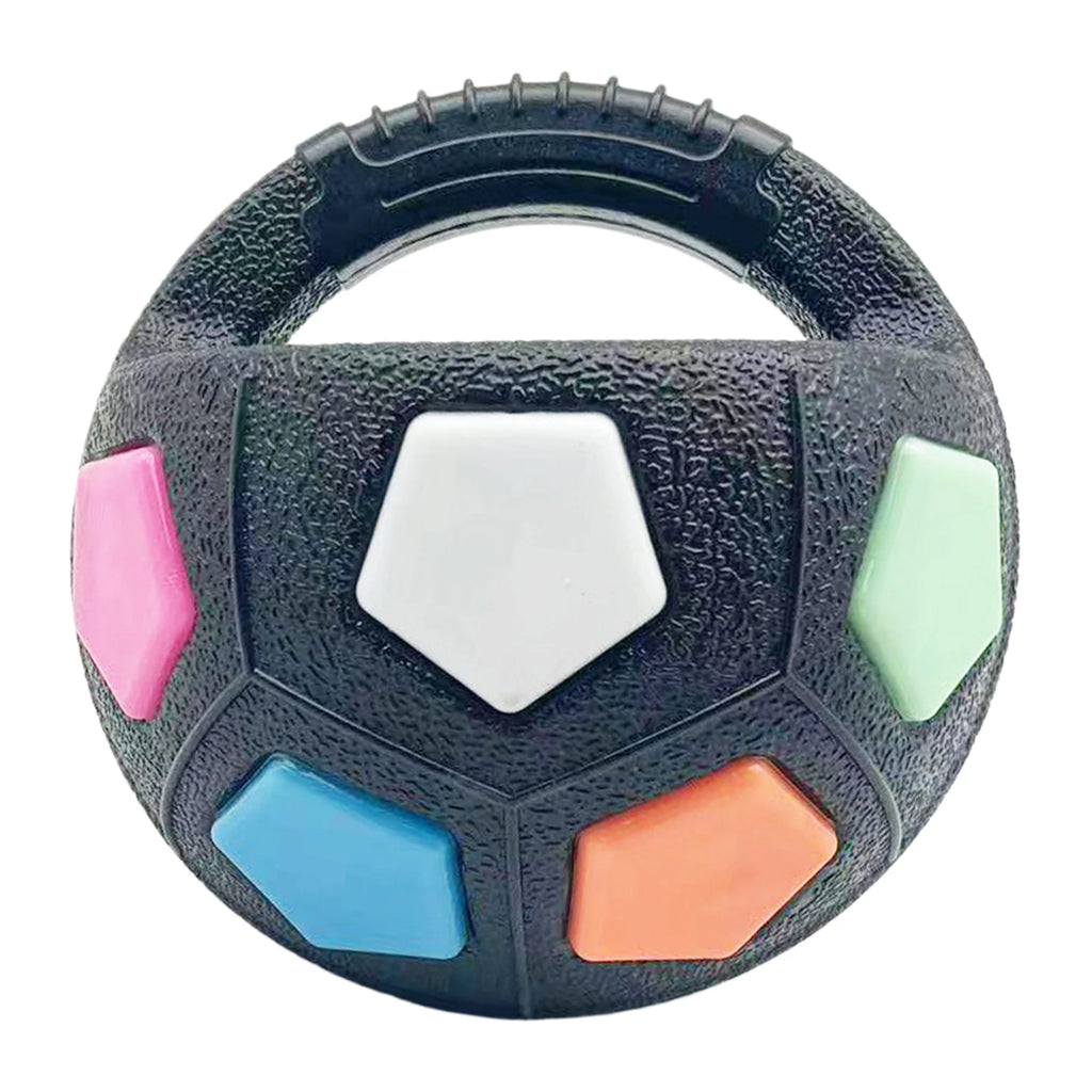 Dog Calming Ball with Handle Football Shape Interactive Squeaky