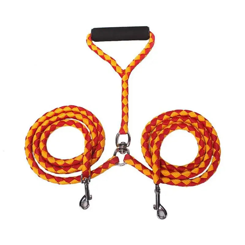 1.4m Pet Double Leash 2 Way Couplers Dog Leash Rope Elastic