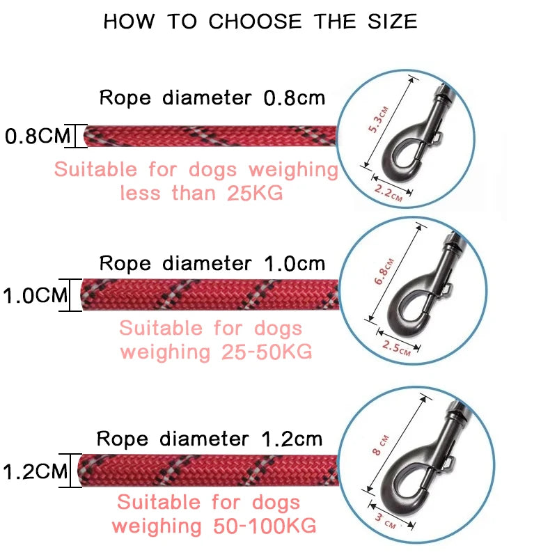 150/200/300cm Strong Dog Leash Reflective