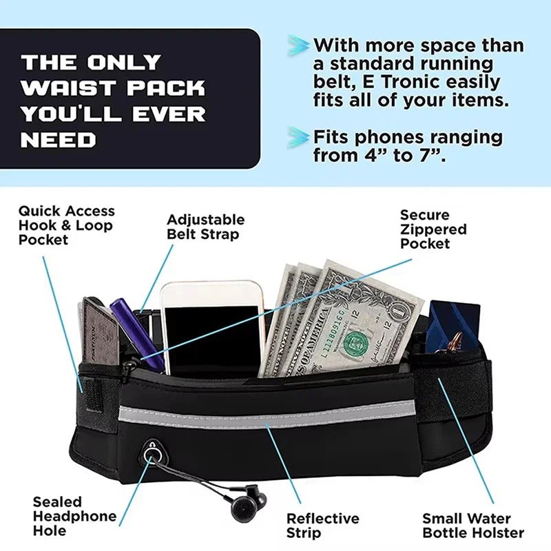 Hands Free Dog Leash Reflective with Waist Bag Retractable Elastic Belt Traction Rope