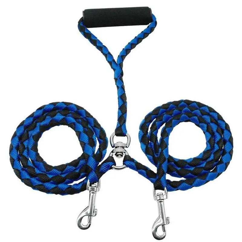 1.4m Pet Double Leash 2 Way Couplers Dog Leash Rope Elastic