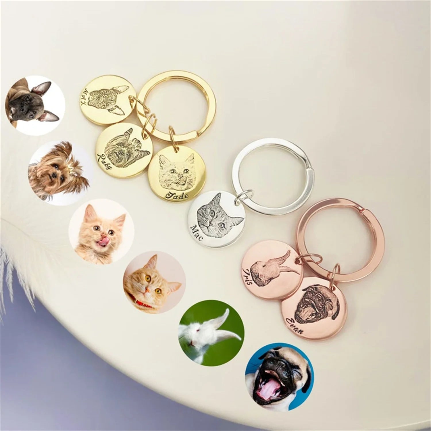 Personalized Pet Portrait Keychain